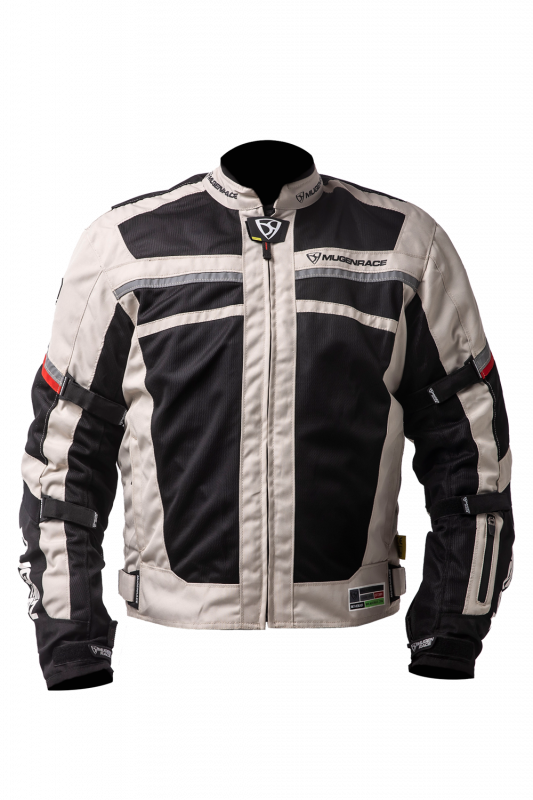MUGENRACE A-TTRAVERSARE Moto Textil Chaqueta Gris Claro Negro