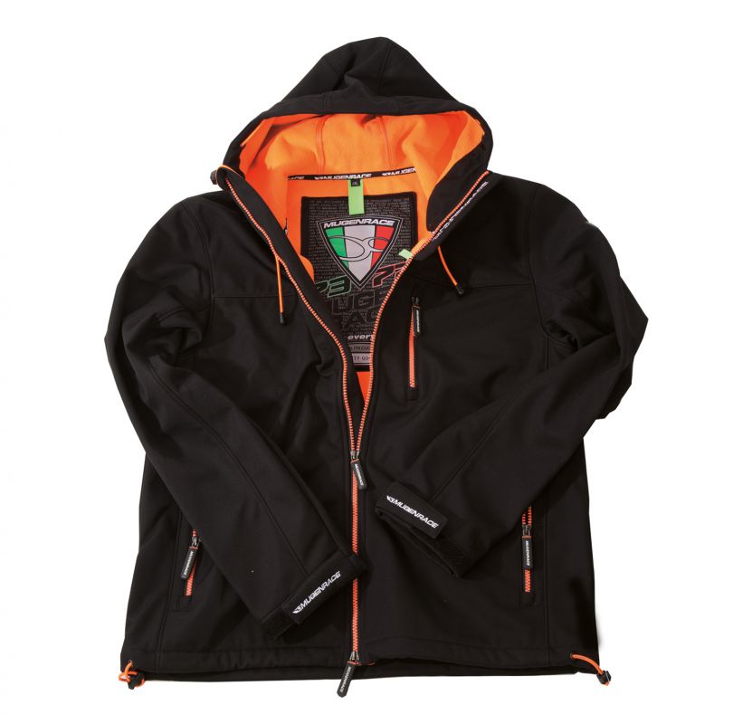 MUGENRACE PISTA-BA Chaqueta Moto Caparazón Blando Negro Naranja