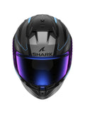 SHARK HELMETS D-SKWAL 3 SIZLER MATTE BLACK ANTHRACITE BLUE