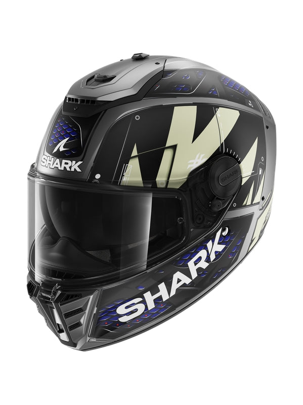 Shark - SPARTAN RS Anthracite Anthracite Blue - SECURTEX MOTOR SL (t/a MaximoMoto)