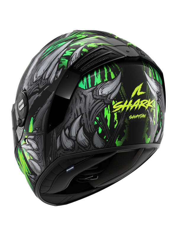 SHARK SPARTAN RS SHAYTAN FULL FACE HELMET Black Anthracite Green