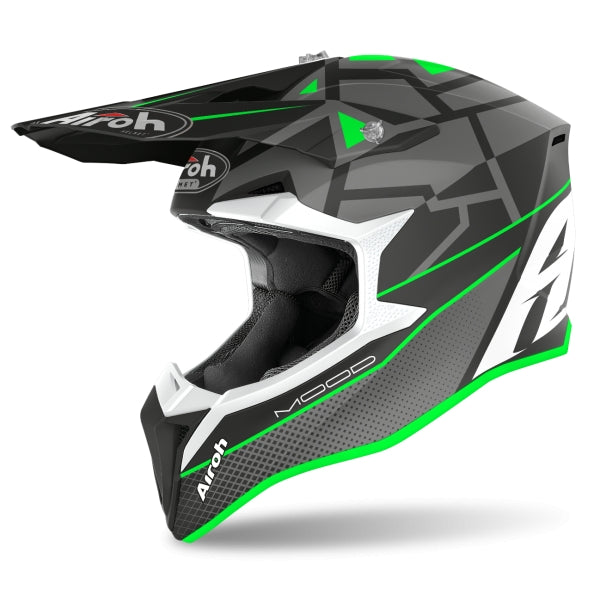 AIROH - WRAAP MOOD GREEN MATT HELMETS - SECURTEX MOTOR SL (t/a MaximoMoto)