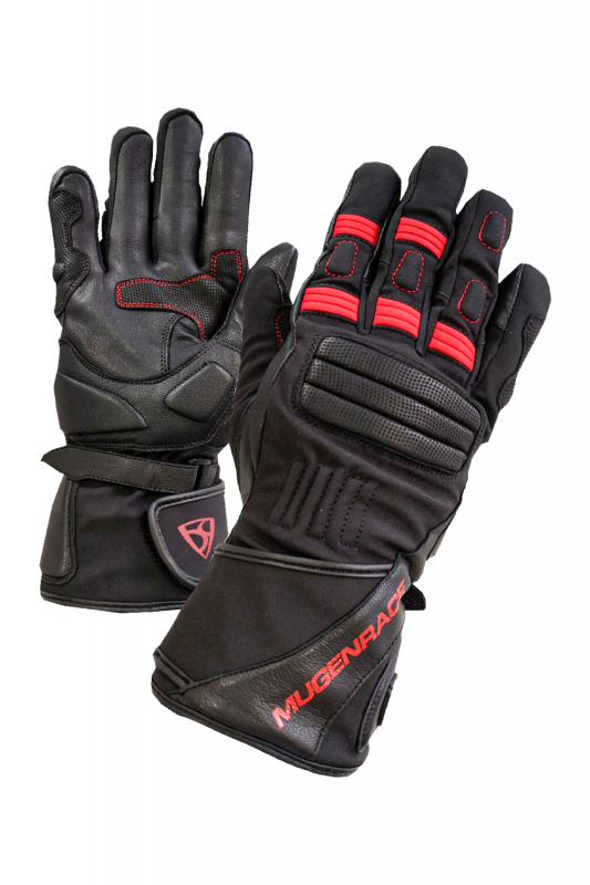MUGENRACE PRIMO WINTTER Moto Largo Guantes Negro Rojo