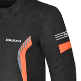 Bela Bradley Textile Motorcycle Jacket Black Orange - arm detail pic