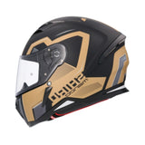 Shiro Hunter Sh-890 Mando Casco Negro Mate/Dorado