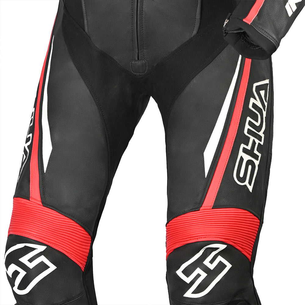 SHUA Infinity - 1 PC Motorcycle Racing Leather Suit - Black Red