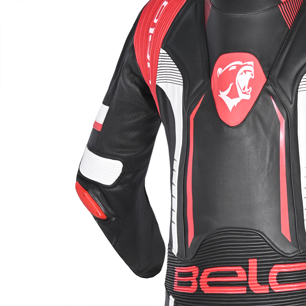 BELA X Race 1PC Motorbike Racing Suit UK Black White Red