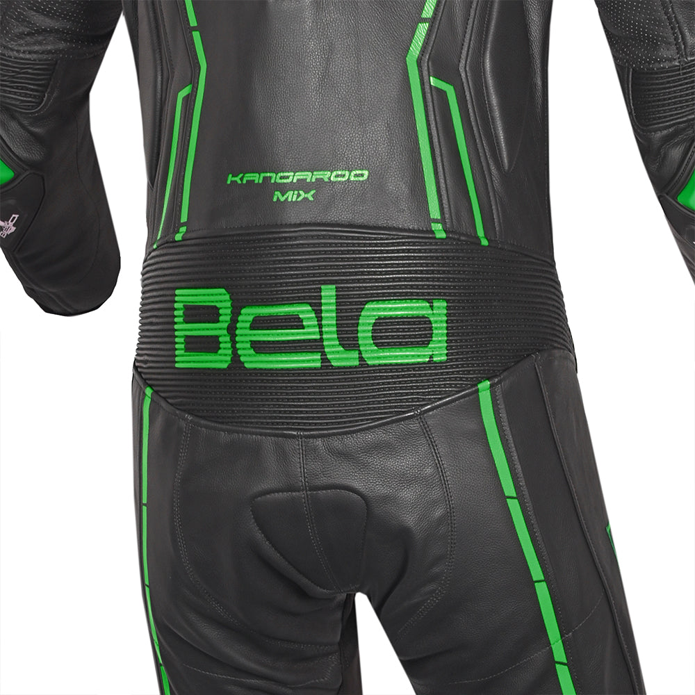BELA Rocket Man Mix Kangaroo 1 PC Motorcycle Racing Suit Black Green