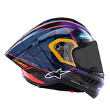 Alpine Supertech R10 Martinator Motorcycle Racing Helmet Blue Purple Red