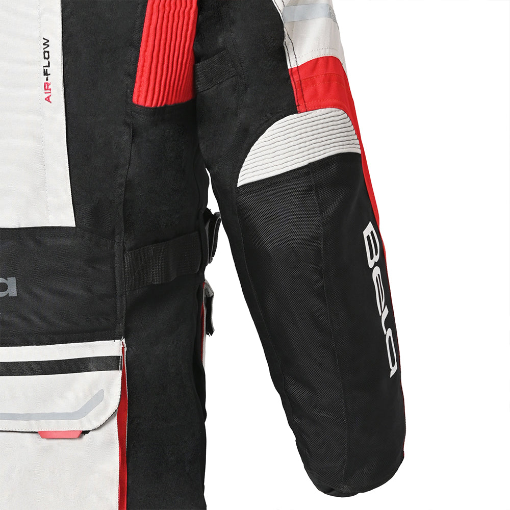 Bela Transformer Motorcycle Touring Water-Resistant Jacket White Black Red