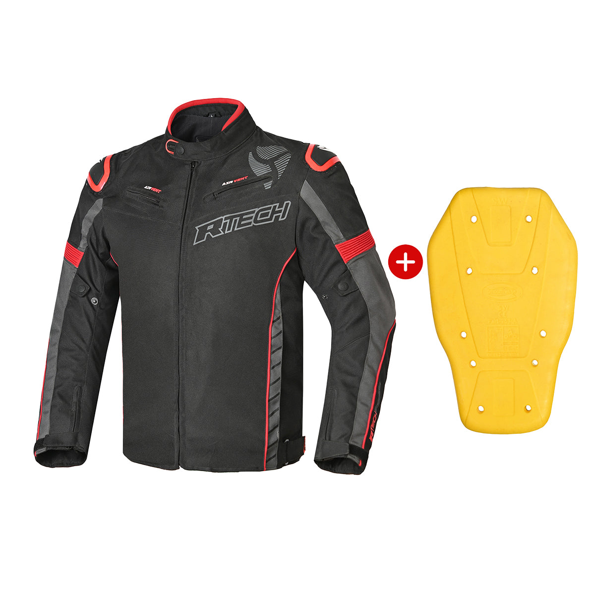 R-Tech Knight Rider Short Motorcycle Racing Jacket - Black Dark Grey Red