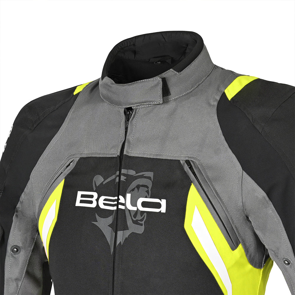 BELA Elanur Lady Textile Motorcycle Touring Jacket Black Grey Yellow images