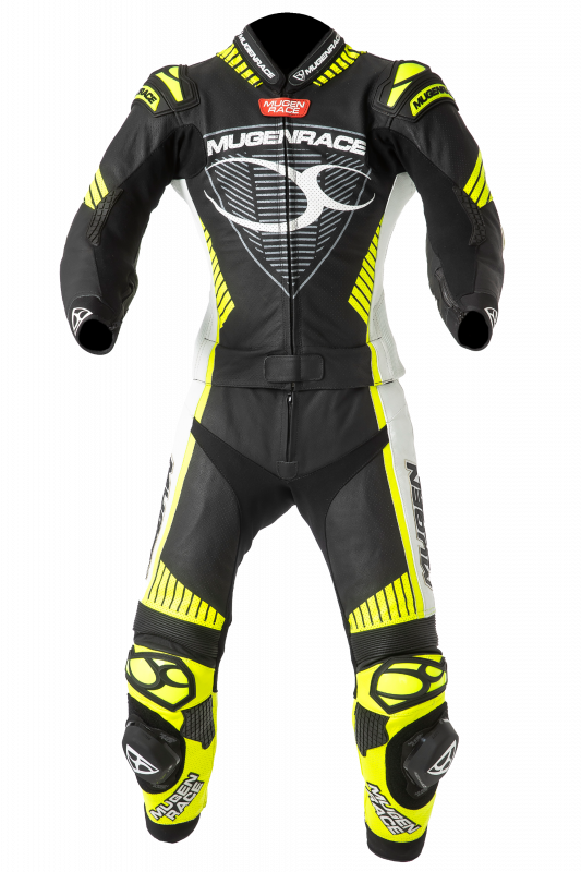 MUGENRACE MNR 1711 Impegnato Traje Piel Mujer Negro Amarillo Blanco