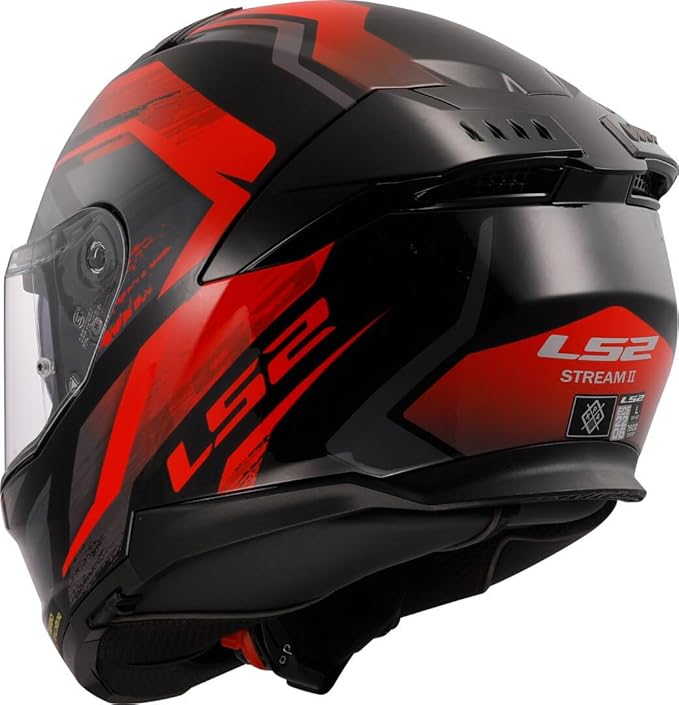 LS2 FF808 STREAM FULL FACE HELMETS FURY BLACK RED-06 3XL