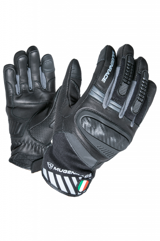 MUGENRACE HAI-KO CORTOS Moto Guantes Negro Gris