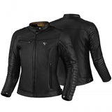 CHAQUETA SHIMA WINCHESTER 2.0 PARA MUJER CHAQUETA DE CUERO DE MOTO VINTAGE NEGRA