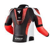 SHIMA STR 2.0 MOTORCYCLE LEATHER JACKET RED FLUO