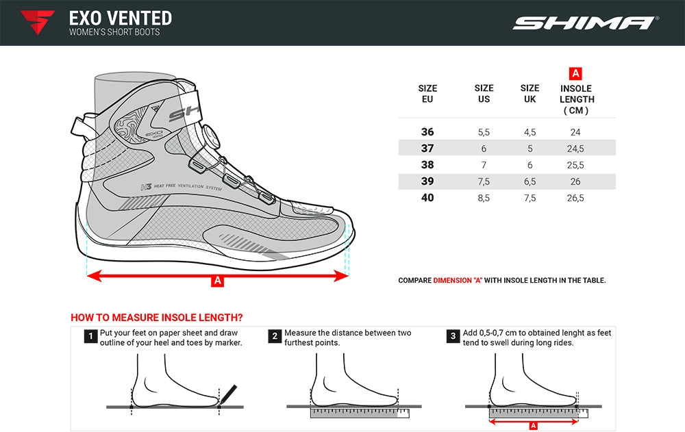 SHIMA EXO VENTED LADY BOOTS BLACK - SECURTEX MOTOR SL (t/a MaximoMoto)