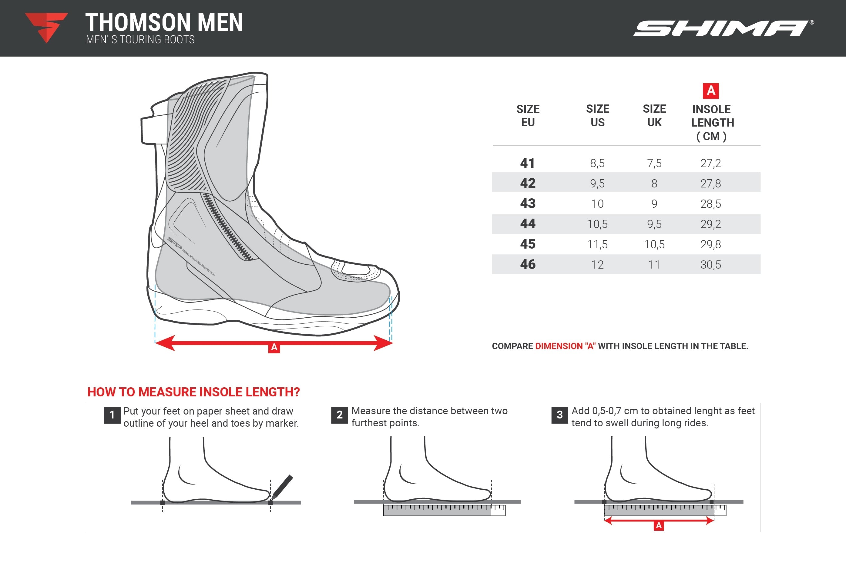 SHIMA THOMSON MEN BOOTS BLACK - SECURTEX MOTOR SL (t/a MaximoMoto)