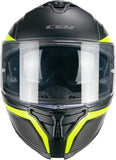 CGM 363 SHOT Integral Moto Casco Negro Amarillo Fluo Mate