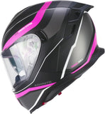 CGM 363 SHOT Integral Moto Casco Negro Fucsia Fluo Mate