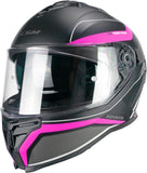 CGM 363 SHOT Integral Moto Casco Negro Fucsia Fluo Mate