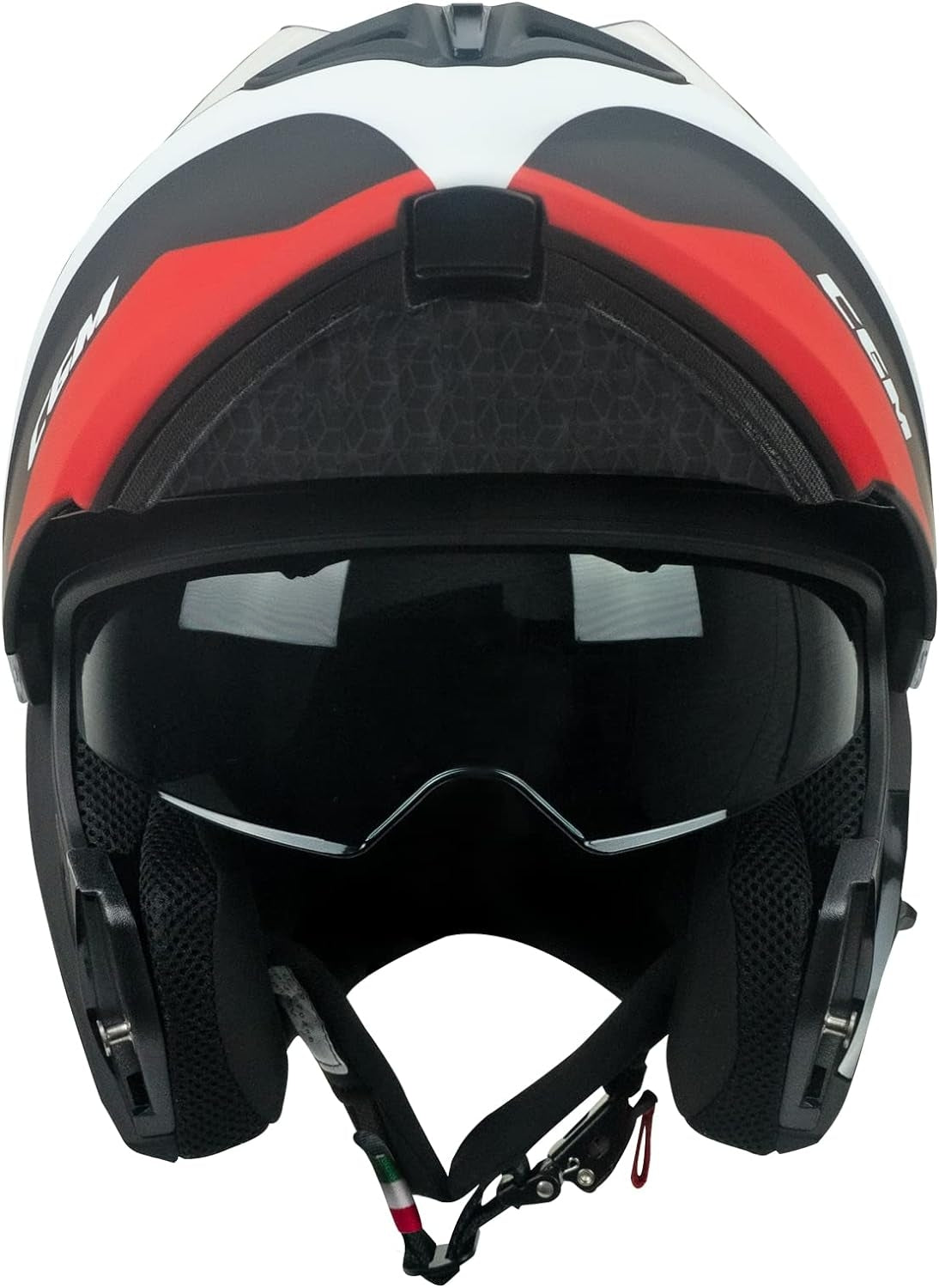 CGM - 568G BER DRESDA Modular Casco Nero Rosso opaco