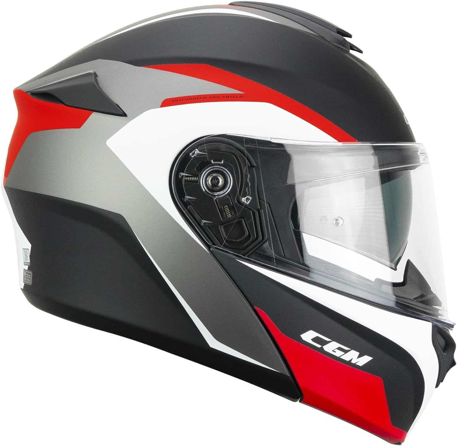 CGM - 568G BER DRESDA Modular Casco Nero Rosso opaco