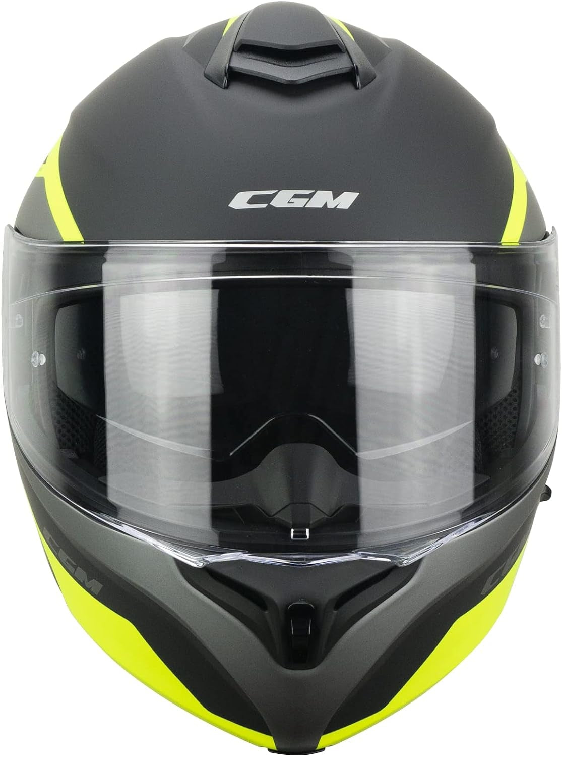 CGM 568S BER grafito Modular Casco moto touring Grafite Giallo fluo opaco