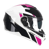 CGM 568S BER Sport Modular Casco Moto Nero Fucsia fluo