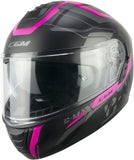 CGM 569G C-MAX CITY Modular Casco Nero Fucsia fluo opaco
