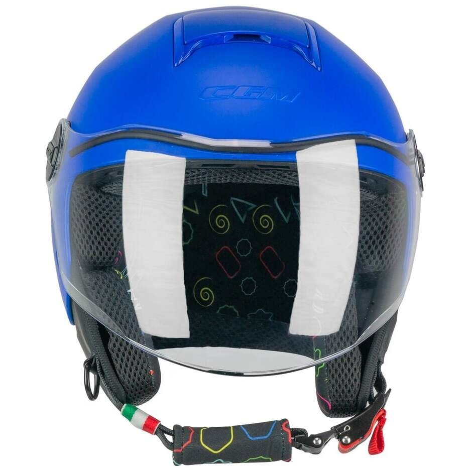 CGM - 261A MINI MONO ABIERTO CASCO Azzurro opaco - CASCO
