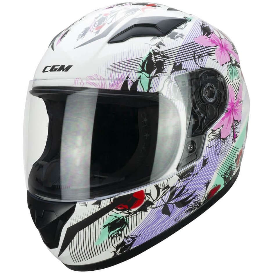 CGM 265S LUCKY MUSIC Moto Integral Casco Blanco Rosa