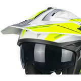 CGM 155G RUSH DUAL Jet Casco De Moto Blanco Amarillo Fluo