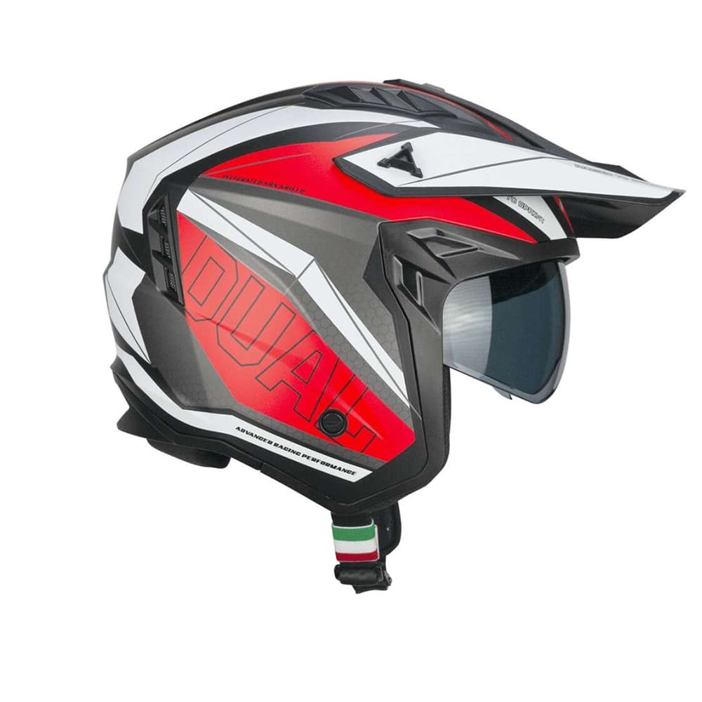 CGM 155G AFV-03 abierto jet Casco Negro Rojo Mate