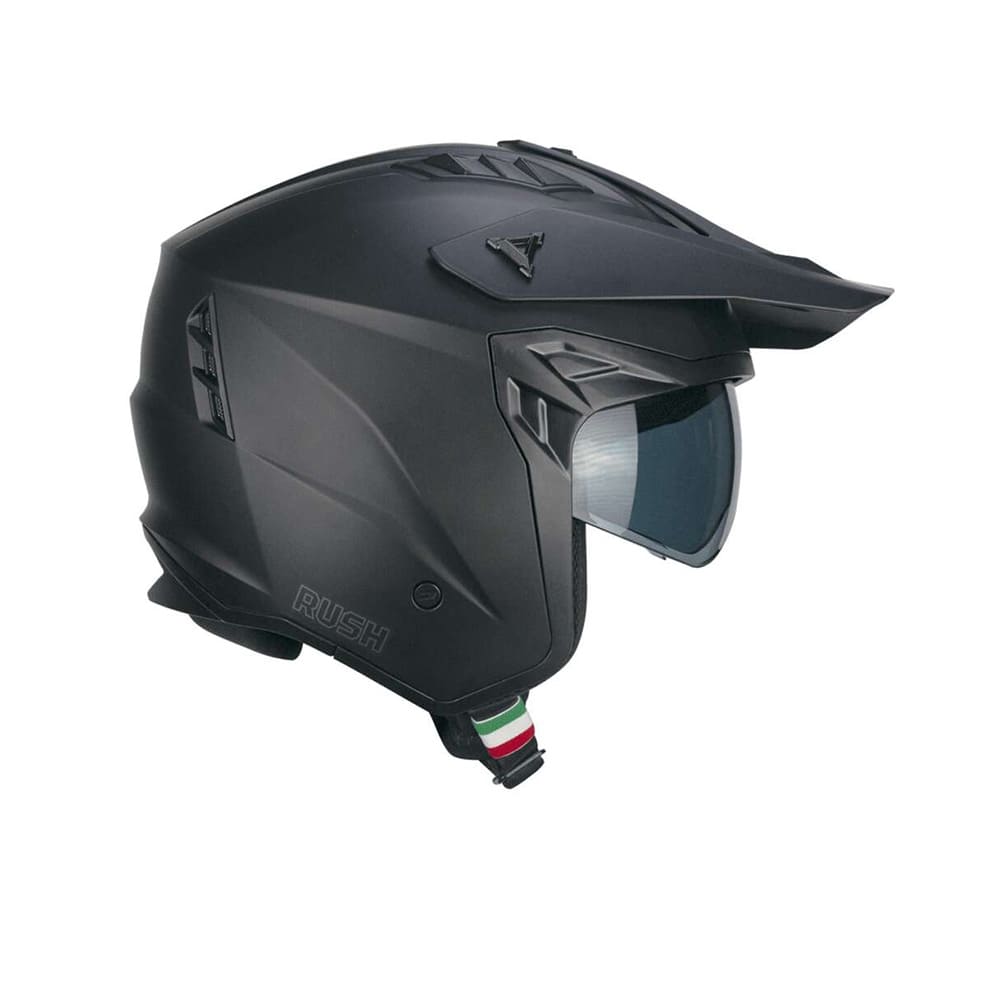 CGM 155G Rush Mono Cara Abierta Casco Moto Negro Mate