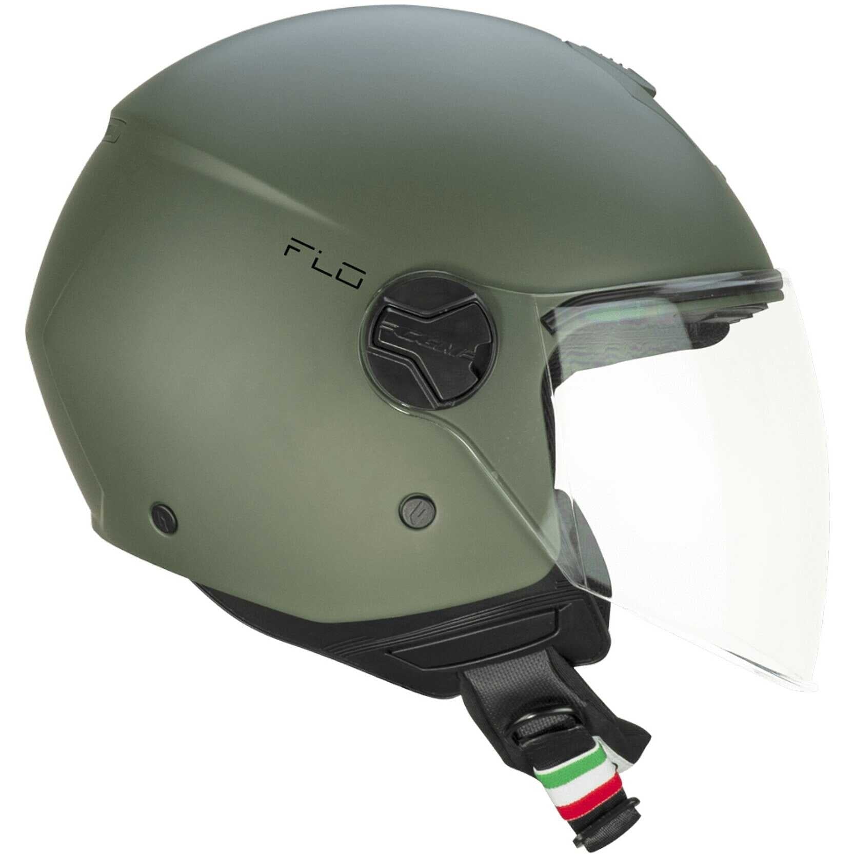 CGM 167A FLO MONO Abierto Scooter Casco Verde Mate Largo