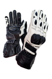 MUGENRACE LINEA SPORT Moto Cuero Guantes Blanco Negro
