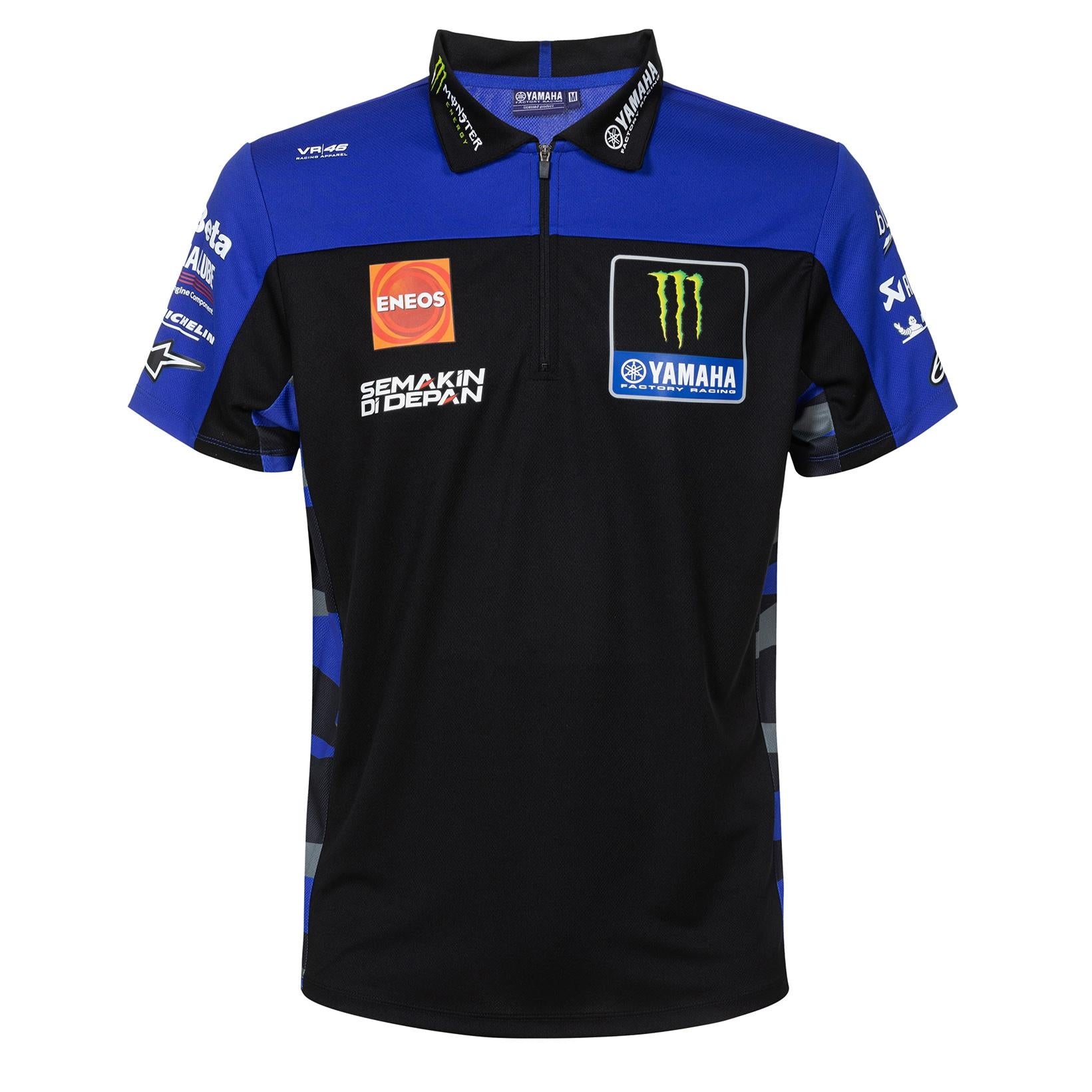 YAMAHA - MONSTER REPLICA MENS POLO BLACK/BLUE - SECURTEX MOTOR SL (t/a MaximoMoto)