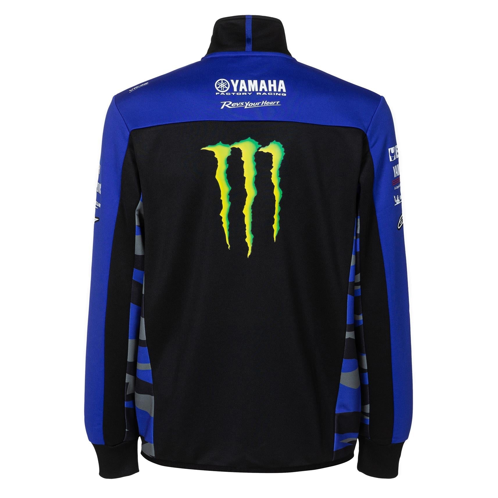 YAMAHA - MONSTER REPLICA MENS SWEATSHERT BLACK/BLUE - SECURTEX MOTOR SL (t/a MaximoMoto)