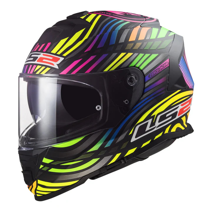 LS2 FF800 STORM FULL FACE HELMETS POWER MATT BLACK RAINBOW-06 3XL