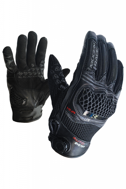 MUGENRACE G-MNR-2484 ABR-G Moto Cortos Guantes Negros