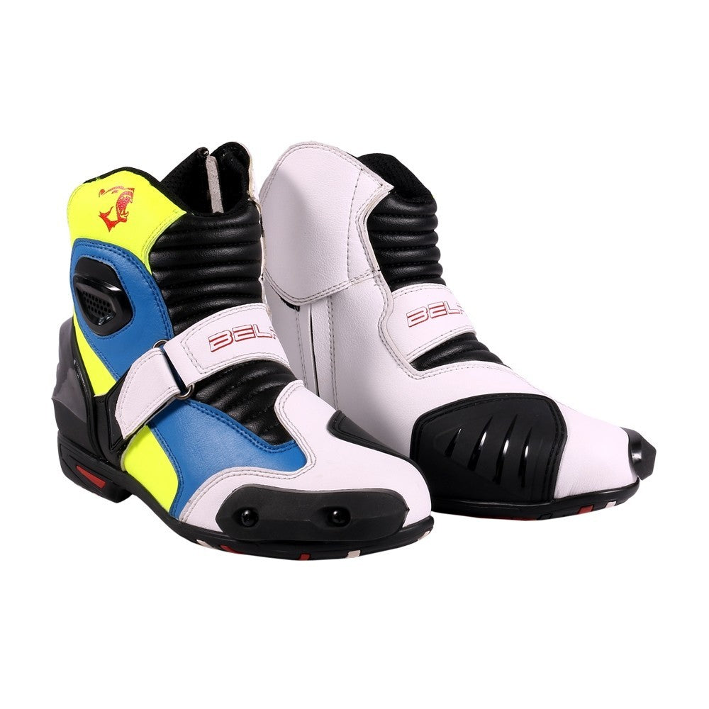 BELA - Faster Leather Boots White/Blue/Yellow - SECURTEX MOTOR SL (t/a MaximoMoto)