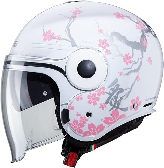 CABERG-HELMET UPTOWN BLOOM WHITE/SILVER/PINK - SECURTEX MOTOR SL (t/a MaximoMoto)