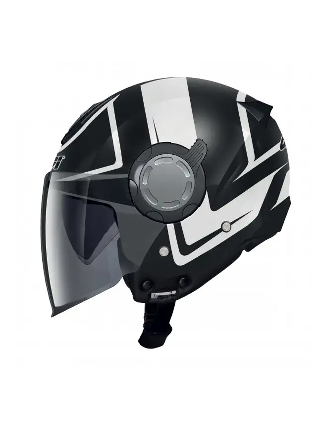 GIVI HELMET JET 124/FUTURE.D/STRIPES BLACK-MT/WHITE - SECURTEX MOTOR SL (t/a MaximoMoto)