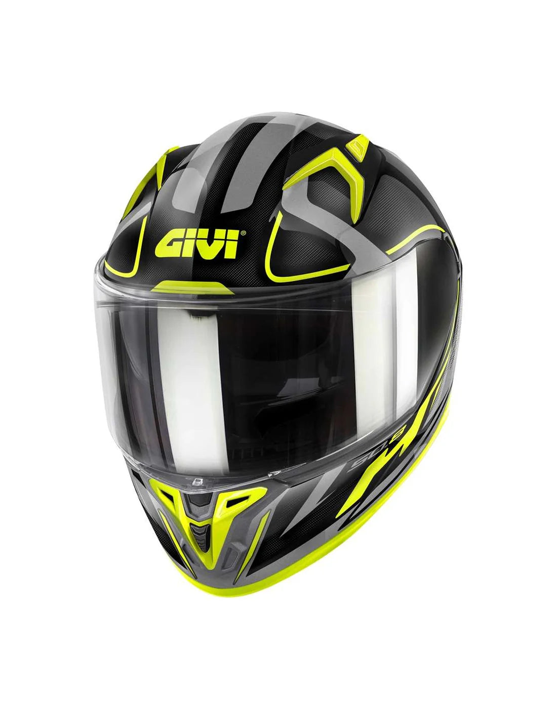 GIVI 50.8 Racer Full Face Motorcycle Helmet Black Titanium Yellow