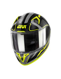 GIVI 50.8 Racer Full Face Motorcycle Helmet Black Titanium Yellow