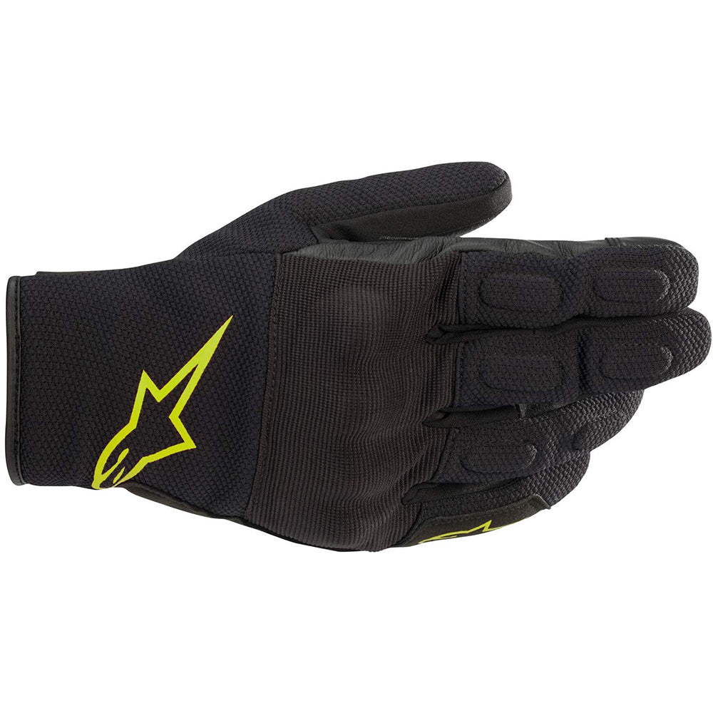 Alpinestars S Max Drystar Motorcycle Gloves Black Yellow Fluo - back pic