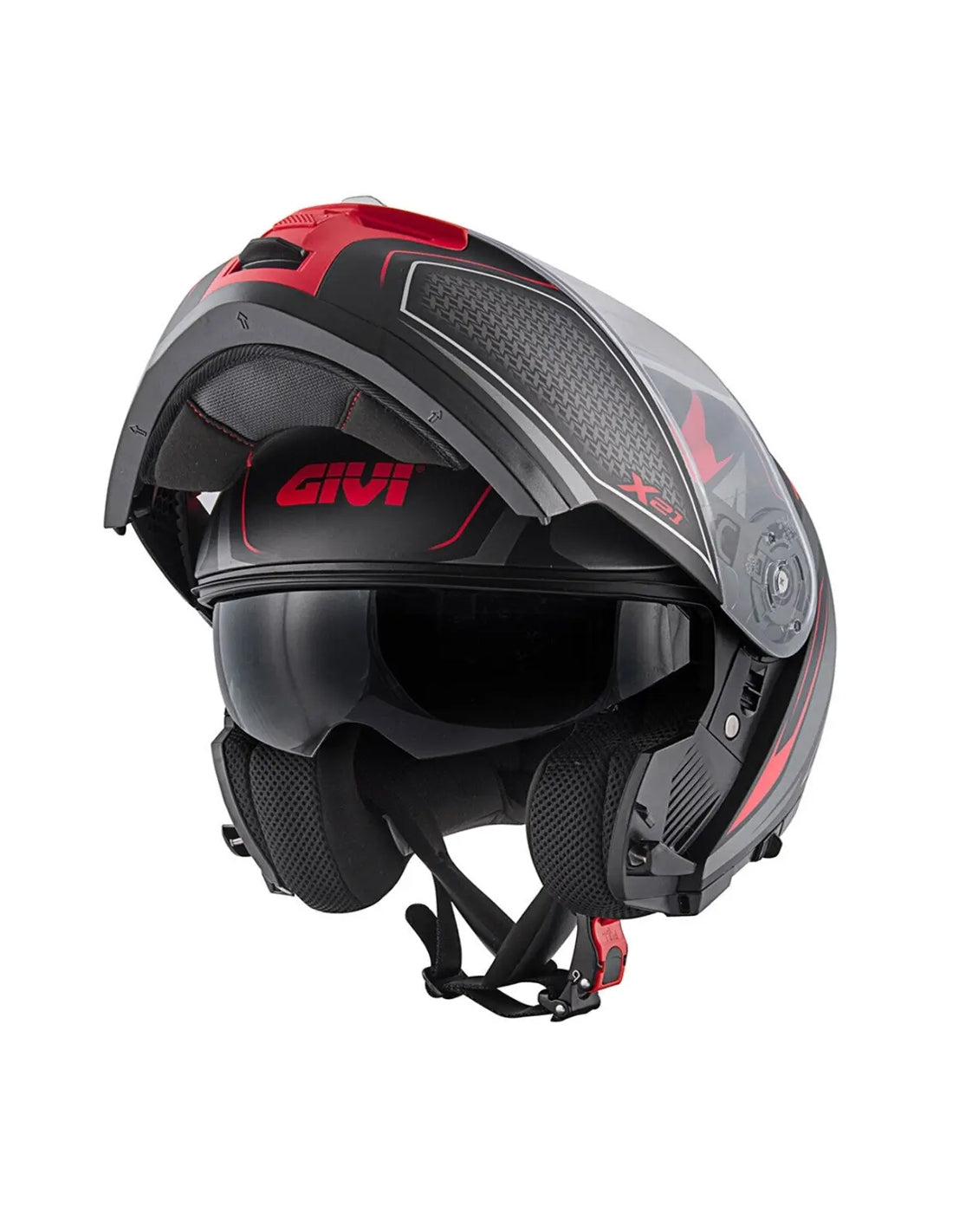 GIVI HELMET MOD X21/CHALLENGER C/PL.D/SHIVER BLACK-MT/RED - SECURTEX MOTOR SL (t/a MaximoMoto)