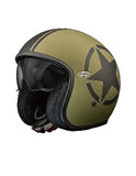 Capacete a Jato Premier Vintage Star Military BM De Rosto Aberto ECE 22–06